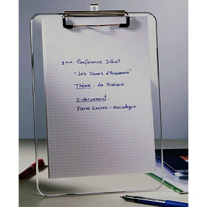 PLAQUE PORTE-BLOC PLEXI POUR A4 - TRANSPARENT