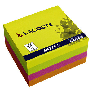 BLOC-CUBE 75 X 75 MM 320F REPO COLORIS NÉON LACOSTE