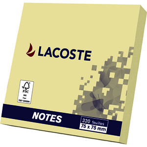 12 BLOCS-CUBE 75 X 75 MM 100F REPO COLORIS JAUNE LACOSTE