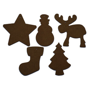 LOT DE 50 DÉCORATIONS DE NOËL À DÉCORER EN BOIS