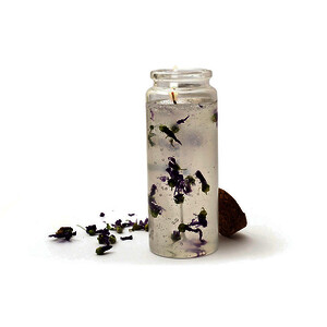 SEAU 800G GEL CRISTAL PR BOUGIE TRANSP + 8 MÈCHES