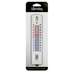 THERMOMÈTRE EN PLASTIQUE 19 CM BLANC