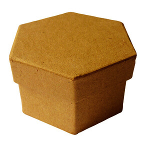 LOT DE 10 BOÎTES HEXAGONALES EN CARTON À DÉCORER 7,8X5CM