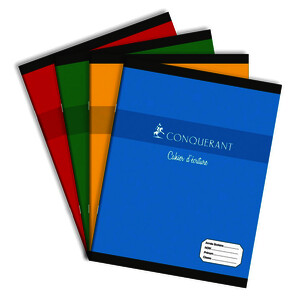 CAHIER APPR 70G/M² 32P DBL LIGNÉ 2MM PIQ 17X22CM CONQUERANT