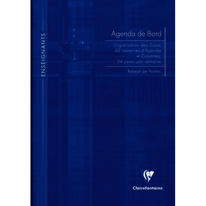 AGENDA BORD ENSEIGNANT RIGIDE 4 COL 32P 21X29,7CM CLF