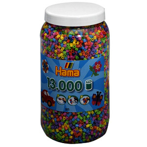 POT 13000 PERLES HAMA MIDI À REPASSER, DÈS 5 ANS PASTEL