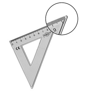 ÉQUERRE PLASTIQUE CRISTAL 45° - 9 CM