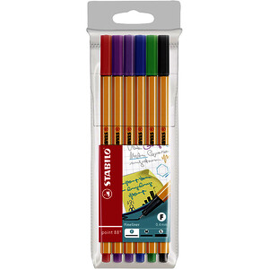 ETUI DE 6 FEUTRES POINT 88 COL ASS POINTE FINE STABILO