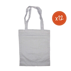 LOT DE 12 SACS SHOPPING EN COTON À DÉCORER 24 X 29 CM