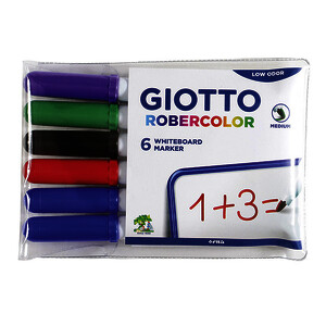 POCH 6 MARQUEURS EFFAÇABLES COL ASS PTE OGIVE MOY GIOTTO