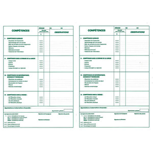 LIVRET SCOLAIRE D'ÉVALUATION