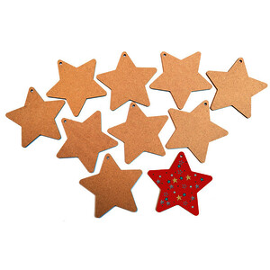 LOT DE 10 ÉTOILES, DIM:  129 X 123 MM