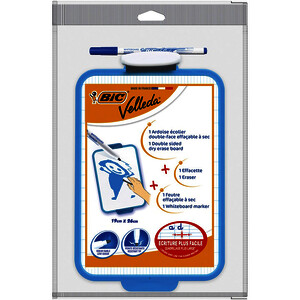 ARDOISE BLC 1 FACE UNI & 1 SÉY 19X26CM + 1 FEUTRE BL VELLEDA