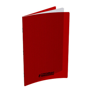 CAHIER POLYPRO 90G/M² 96P 5X5 24X32CM ROUGE CONQUERANT CLASS