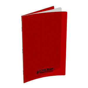 CAHIER PP 90G/M² 96P SÉY PIQ 21X29,7CM ROUGE CONQUERANT
