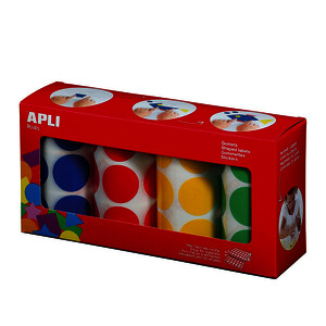 BOÎTE DE 2832 MAXI GOM RONDES ADH D3,3CM COL ASS APLI 14769