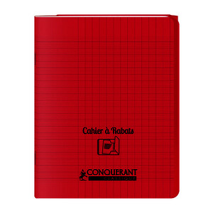 CAHIER COUV PP RABATS 90G/M² 48P SÉYÈS PIQ 17X22CM ROUGE