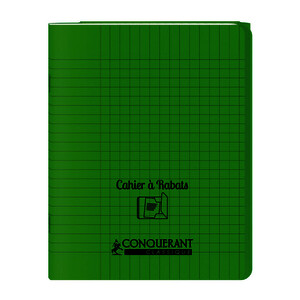 CAHIER COUV PP RABATS 90G/M² 48P SÉYÈS PIQ 17X22CM VERT