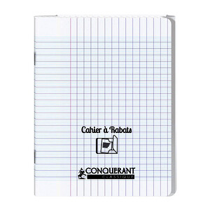 CAHIER COUV PP RABATS 90G/M² 96P SÉYÈS PIQ 17X22CM INCOLORE