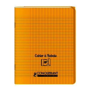 CAHIER COUV PP RABATS 90G/M² 96P SÉYÈS PIQ 17X22CM JAUNE