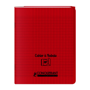 CAHIER COUV PP RABATS 90G/M² 96P SÉYÈS PIQ 17X22CM ROUGE