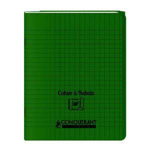 CAHIER COUV PP RABATS 90G/M² 96P SÉYÈS PIQ 17X22CM VERT