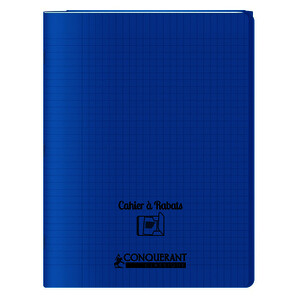 CAHIER POLY À RABATS 90G/M² 48P SÉY 24X32CM BLEU CONQUERANT
