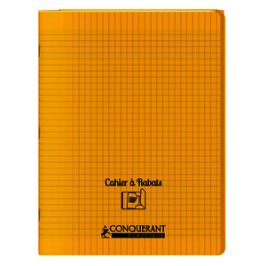 CAHIER POLY À RABATS 90G/M² 48P SÉY 24X32CM JAUNE CONQUERANT