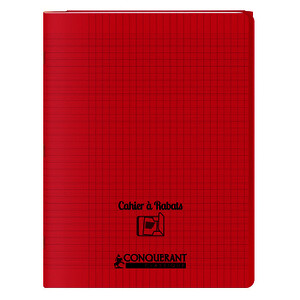 CAHIER POLY À RABATS 90G/M² 48P SÉY 24X32CM ROUGE CONQUERANT
