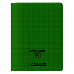 CAHIER POLY À RABATS 90G/M² 48P SÉY 24X32CM VERT CONQUERANT
