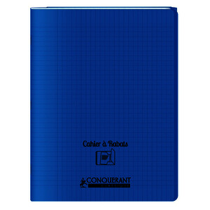 CAHIER POLY À RABATS 90G/M² 96P SÉY 24X32CM BLEU CONQUERANT