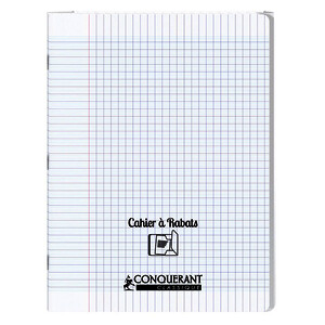 CAHIER POLY À RABATS 90G/M² 96P SÉY 24X32CM INCOLORE CONQ