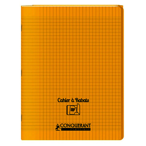 CAHIER POLY À RABATS 90G/M² 96P SÉY 24X32CM JAUNE CONQUERANT