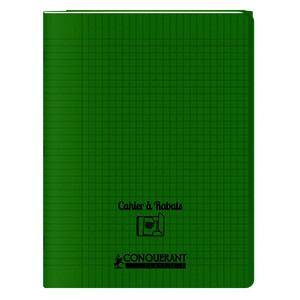 CAHIER POLY À RABATS 90G/M² 96P SÉY 24X32CM VERT CONQUERANT