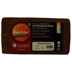 PAIN DE 5KG D'ARGILE DE MODELAGE AUTODURCISSANTE ROUGE