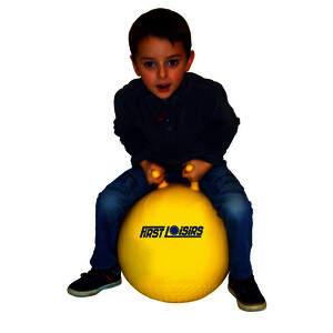 BALLON SAUTEUR AVEC 2 POIGNÉES - D 45 CM- COLORIS ALÉATOIRE