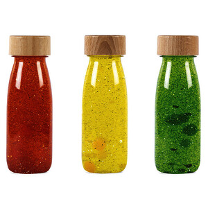 LOT DE 3 BOUTEILLES COULEURS 