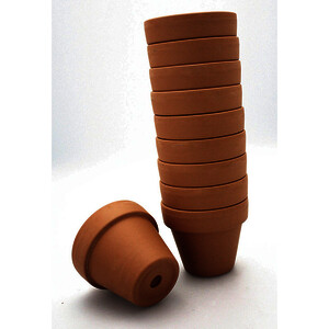 LOT DE 5 POTS EN TERRE CUITE - D 9CM