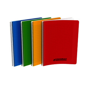 CAHIER POLYPRO 90G/M² 180 P SÉY SPIRALE 21X29,7CM CONQUERANT