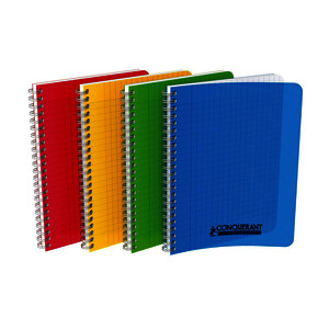 CAHIER POLYPROPYLÈNE 90G/M² 100 PAGES 5X5 SPIRALE 17X22CM