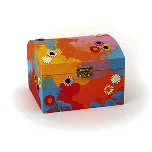 COFFRE CORSAIRE EN BOIS AVEC FERMOIR 11 X 8 X 7 CM