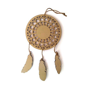 LOT 10 ATTRAPE-RÈVES PLUMES EN BOIS D 12,5 CM