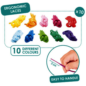 LOT DE 10 LACETS ERGONOMIQUES POUR LAÇAGE