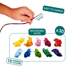 LOT DE 30 LACETS  ERGONOMIQUES POUR LAÇAGE