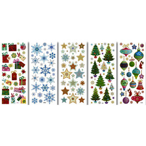 SACHET DE 154 GOMMETTES NOËL COLORIS PAILLETÉES ASS
