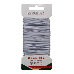 CARTE DE FIL ÉLASTIQUE POUR MASQUE 0,01X10M NLANC