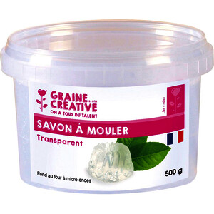 PAIN DE 500G DE SAVON À MOULER TRANSPARENT