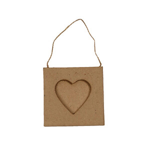 LOT DE 5 MINI CADRES CŒUR EN CARTON 8 X 8 X 5 CM