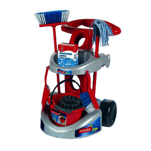 CHARIOT DE MÉNAGE ET 6 ACCESSOIRES MÉNAGERS