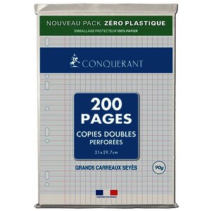 PAQ 50 COPIES DOUBLES (200 P) 90G/M² SEYÈS PERF 21X29,7CM
